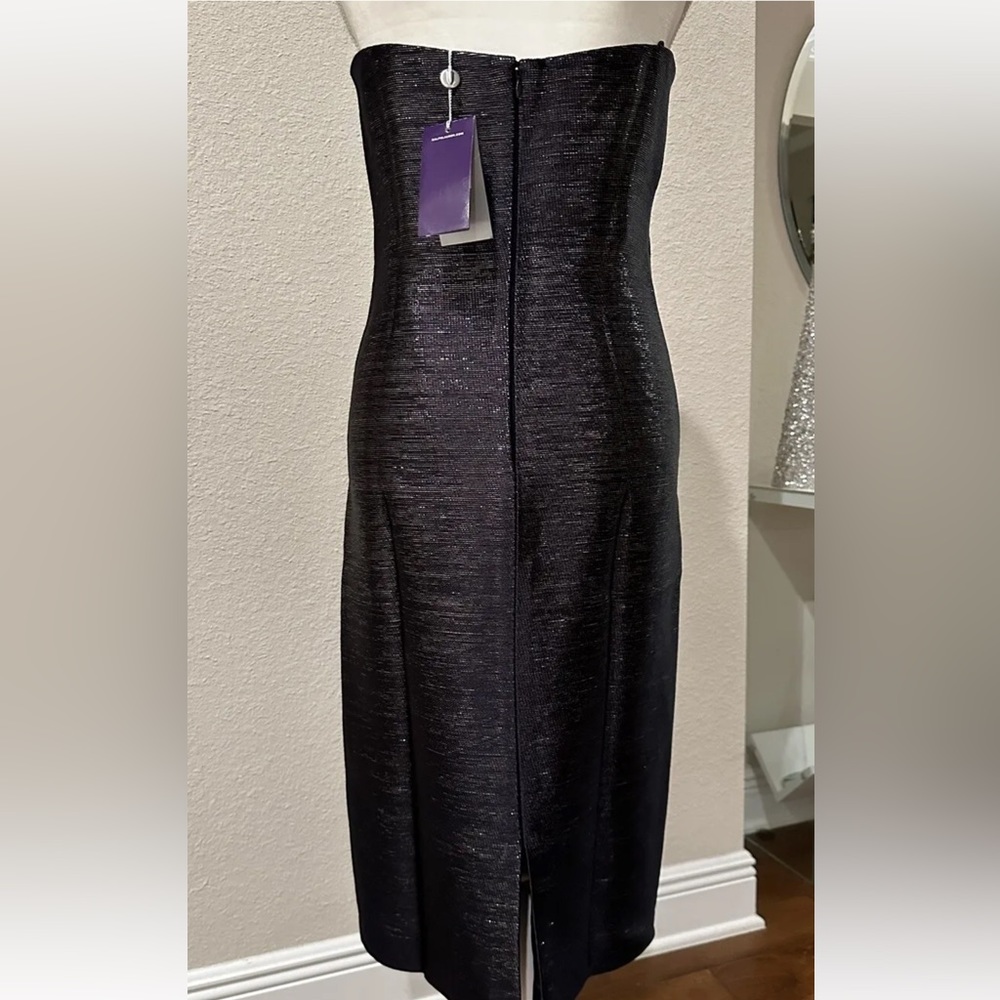 NWT $2990 Ralph Lauren Collection Mychele Metallic Strapless Cocktail Dress Sz 8 - Picture 5 of 16